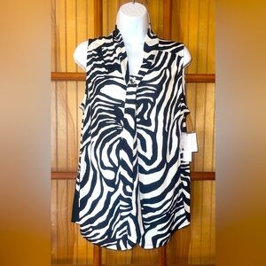 Liz Claiborne Black and White Zebra Print Top